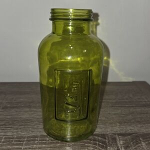 Vintage Retro Green Glass Bottle Mason Jar Vase with 1/2 kg SEE DESCRIPTION